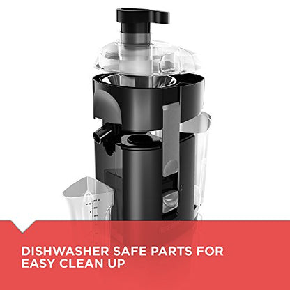 Black & Decker 400-Watt Fruit And Vegetable Juice Extractor, Black, JE2200B, 12.2" X 6.6"
