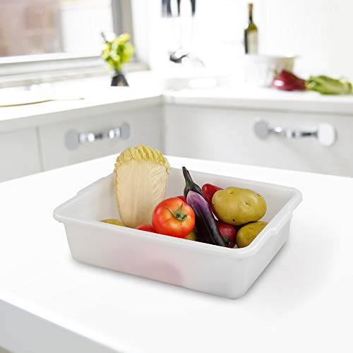  4-pack Bus Tubs Commercial, 8 L White Plastic Wash Basin Bus Box
