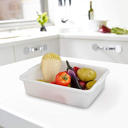  4-pack Bus Tubs Commercial, 8 L White Plastic Wash Basin Bus Box