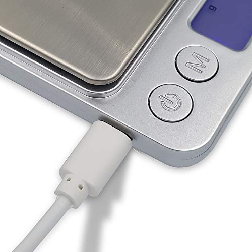  Reflex 500g / 0.01g Digital Pocket Wireless Smart Food Kitchen Scale Grams And Ounces USB Rechargeable, Portable, Accurate, Metal Stainless Steel Surface, Keto Calculator, Baking, Counter, Reloading