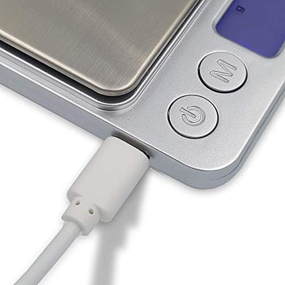  Reflex 500g / 0.01g Digital Pocket Wireless Smart Food Kitchen Scale Grams And Ounces USB Rechargeable, Portable, Accurate, Metal Stainless Steel Surface, Keto Calculator, Baking, Counter, Reloading