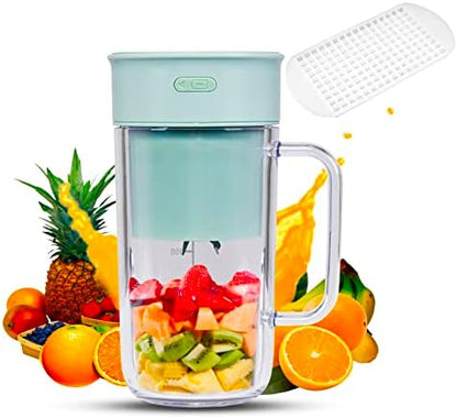  Portable Blender, Portable Juicer, Small Blender, Mini Blender, Smoothie Blender, Smoothie Maker, Blender Cup, Personal Blender For Shakes And Smoothies, 11 Oz USB Rechargeable For Traveling, Gym, Office,with Free Ice Cube Tray.