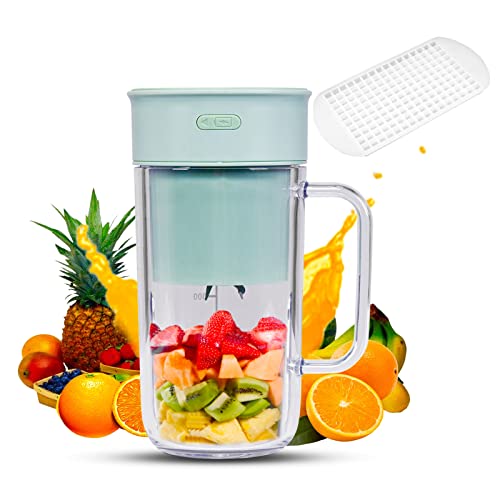  Portable Blender, Portable Juicer, Small Blender, Mini Blender, Smoothie Blender, Smoothie Maker, Blender Cup, Personal Blender For Shakes And Smoothies, 11 Oz USB Rechargeable For Traveling, Gym, Office,with Free Ice Cube Tray.