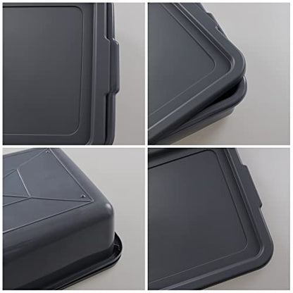  3 Pack 13 L Commercial Bus Tub With Lid, Gray Small Utility Tub Box