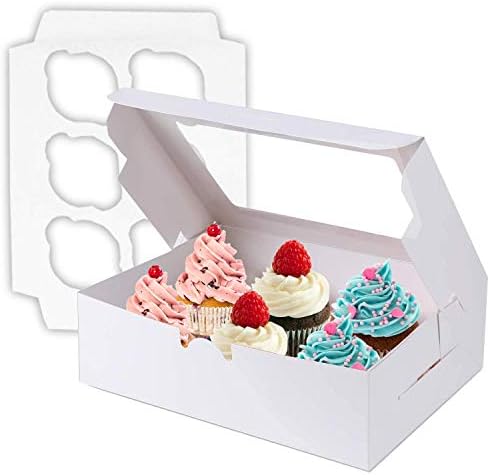  10 Inch Cake Box With Cake Boards Set 20pcs 10x10x5 Inches, Bakery Box With Window. Cheesecake Box, Cajas Pasteles For Cake, Disposable Cake Containers With Lids For Desserts, Cake Saver With Cover