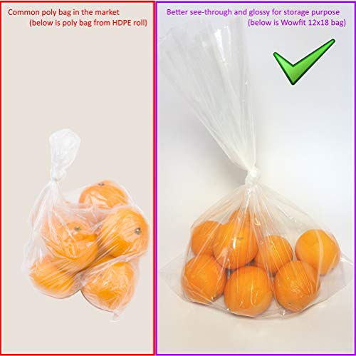  100 CT 18x24 Inches 1.1 Mil Clear Plastic Flat Open Poly Bags Great For Proving Bread, Dough, Storage, Packaging And More (18 X 24 Inches)