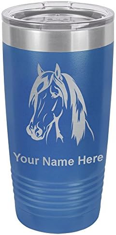  20oz Vacuum Insulated Tumbler Mug, Horse Head 1, Personalized Engraving Included (Black)