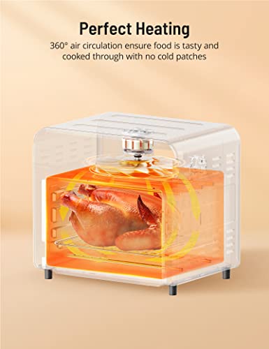  Ir Fryer, Paris Rhône 14.8 Quart Toaster Oven, 5-in-1 Convection Oven For 4-Slice Toast, 9-inch Pizza, Knob-Controlled Kitchen Countertop Appliance With 6 Accessories, Dishwasher Safe