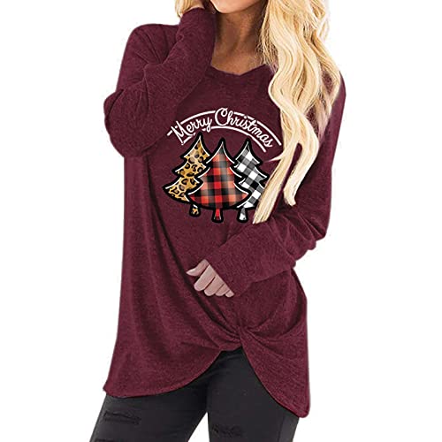  Crewneck Sweatshirts For Women Cute Fashion Sweatshirts Long Sleeve Christmas Print Plus Size Pullover Top Streetwear