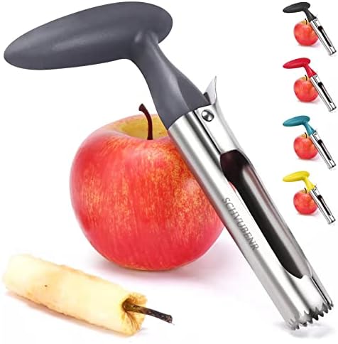  Premium Apple Corer Tool - Easy To Use And Clean - Sturdy Apple Core Remover With Sharp Serrature - Stainless Steel Corers For Apple And Pear - Core Fruits With Ease(Red)