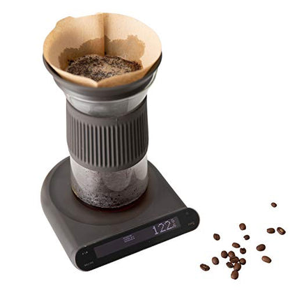  Coffee Scale With Timer & Recipe Guide, Backlit LCD, Black