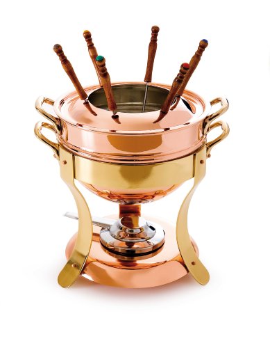  Mauviel Made In France M'Tradition Tinned Copper Fondue Pot