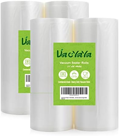  4 Pack 11X50 Rolls (Total 200 Feet) Vacuum Sealer Bags Rolls With BPA Free,Heavy Duty,Great For Sous Vide And Vac Seal Storage Rolls
