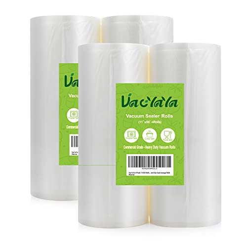  4 Pack 11X50 Rolls (Total 200 Feet) Vacuum Sealer Bags Rolls With BPA Free,Heavy Duty,Great For Sous Vide And Vac Seal Storage Rolls