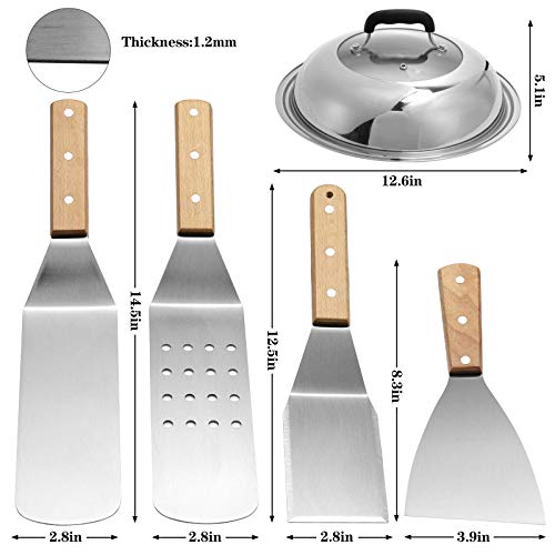  Griddle Accessories Compatible With Blackstone, Black Stone And Camp Chef, Flat Top Grill Accessories Kit, Outdoor Grille Accessories Set BBQ Tools With Griddle Spatula