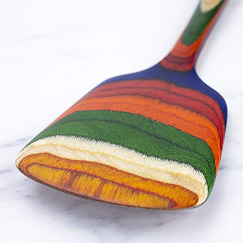  Ique Marrakesh Collection 12-1/2" Wooden Spatula, Safe For Nonstick