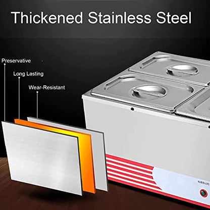  MEHAOC Stainless Steel Buffet For Heating 1500 W, 86-176 30-80 Electric Food With Lid, For Dining And Restaurants
