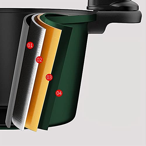  Non-stick Soup Pot, Stew Pot, Household Soup Pot, Induction Cooker Gas Stove General Gas, Multi-Function Micro-Pressure Cooker Large Capacity (Color : Green)