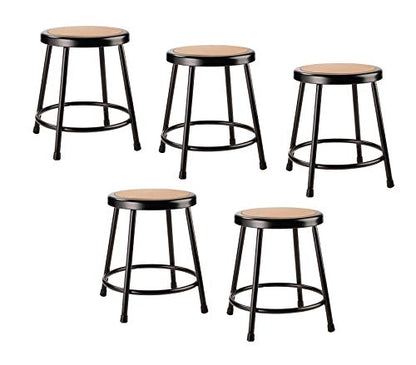  (5 Pack) National Public Seating 18" Heavy Duty Steel Stool, Grey