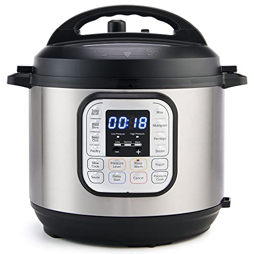  ADWOA 8-Quart 7-in-1 Electric Pressure Cooker, Slow Cooker, Rice Cooker, Steamer, Sauté, Yogurt Maker, Warmer & Sterilizer, Includes Free App With Over 1900 Recipes, Stainless Steel