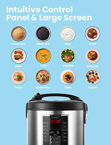  Rice Cooker 10 Cup Uncooked , Rice Maker, Steamer, Stewpot, Saute All In One (12 Digital Cooking Programs) Multi Cooker (5.2Qt ) Large Capacity, 24 Hours Preset, Olla Arrocera Electrica