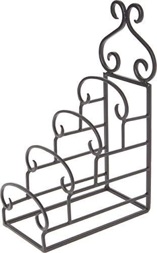  Wrought Iron 4 Plate Table Stand, 14.5" H X 5.25" W X 9.75" D