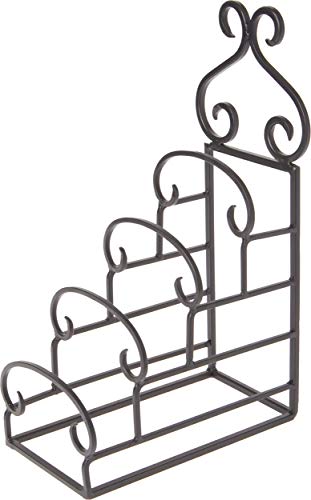  Wrought Iron 4 Plate Table Stand, 14.5" H X 5.25" W X 9.75" D