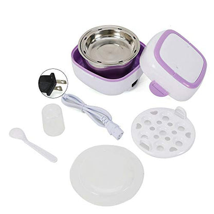  110V Portable 1L Mini Electric Lunch Box For Cooking Rice, Steaming Eggs, Vegetables, Meat And More,Removable Stainless Steel Rice Cooker For Car, Truck, Home And Work