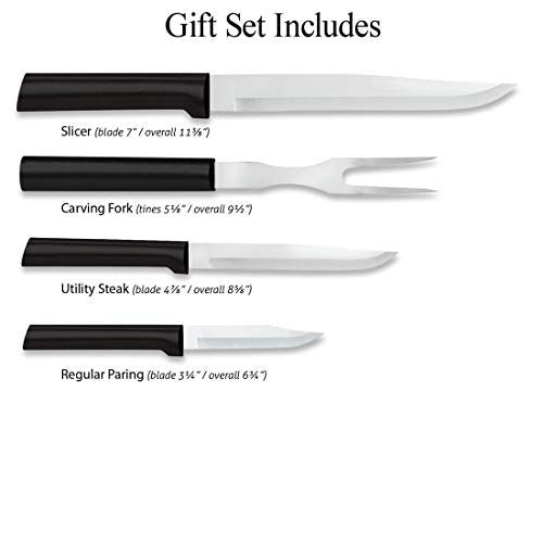  Rada Cutlery Prepare Then Carve Carving Knife Gift Set – Stainless Steel Blades With Black Stainless Steel Resin Handles