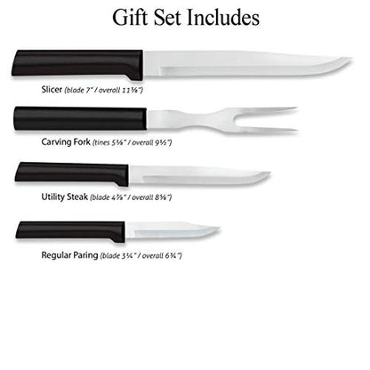  Rada Cutlery Prepare Then Carve Carving Knife Gift Set – Stainless Steel Blades With Black Stainless Steel Resin Handles