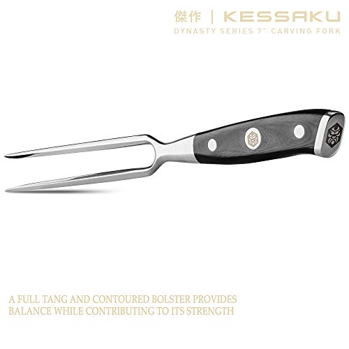  7-Inch Carving Meat Fork - Dynasty Series - Stainless Steel, G10 Full Tang Handle