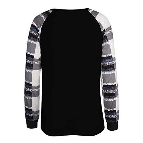  Womens Crewneck Sweatshirt Cute Plus Size Sweatshirts Long Sleeve Crew Neck Christmas Print Pullover Top Fall Clothes