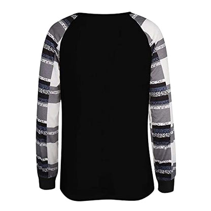  Womens Crewneck Sweatshirt Cute Plus Size Sweatshirts Long Sleeve Crew Neck Christmas Print Pullover Top Fall Clothes