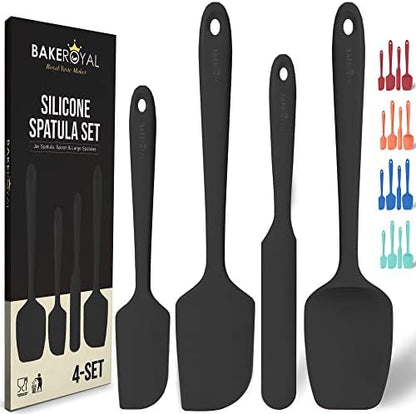  AkeRoyal Silicone Spatula Set - 4-Piece Rubber Spatulas Silicone Heat Resistant 600°F For Everyday Task - Seamless Design Kitchen Spatulas For Nonstick Cookware - Silicone Kitchen Utensils Sets