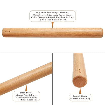  Wood Rolling Pin, 11 Inch By 1-1/5 Inch
