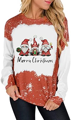  Womens Causal Loose Crewneck Fall Plus Size Christmas Print Long Sleeve Crew Neck Sweatshirts Pullover Top Fall Clothes