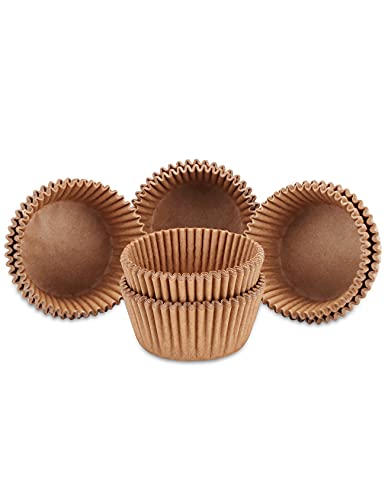  Fbera Jumbo Cupcake Liners Greaseproof Paper 200 Count - Food Grade Odorless Muffin Baking Cups Cupcake Wrappers For Wedding Birthday, Natural
