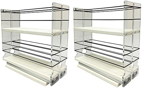  Vertical Spice - 22x2x11 DC - Spice Rack - Fits Narrow Space W/2 Drawers & 2 Tiers - 20 Spice Capacity - Easy Install - Size: 4.6" Wide X 10.75" Tall X 10.6" Depth - Made In USA