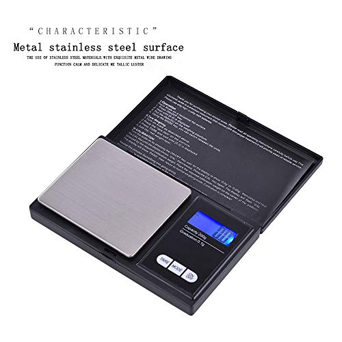  300g/0.01g High Precision Digital Electronic Scale,Portable Mini Digital Scale LCD With Blue Backlight, Measurement Converter For Jewelry,Goods,Precious Metals,Kitchen,Easy To Read (Black)
