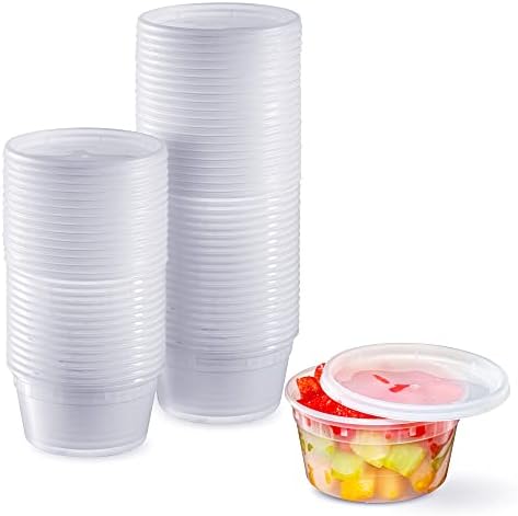  16 Oz. Plastic Deli Food Storage Containers With Airtight Lids [48 Sets]