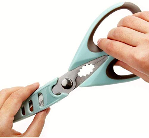  Kitchen Shears, Premium Stainless Steel Chicken Bone Scissors With Blade Protect Cover, Comfort Grip Heavy Duty Culinary Scissors Bottle Opener, For Cut Meat/Vegetable/Herb/Poultry Bone/Fruit/Nut