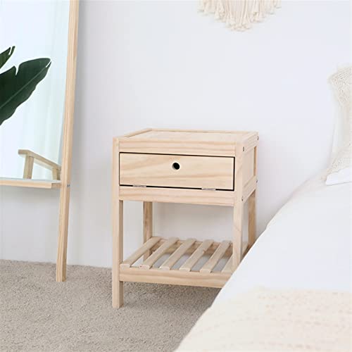  SOOVI Table Bedside Table Log Bedside Small Cabinet Simple Modern Bedside Table Bedroom Bedside Storage Locker