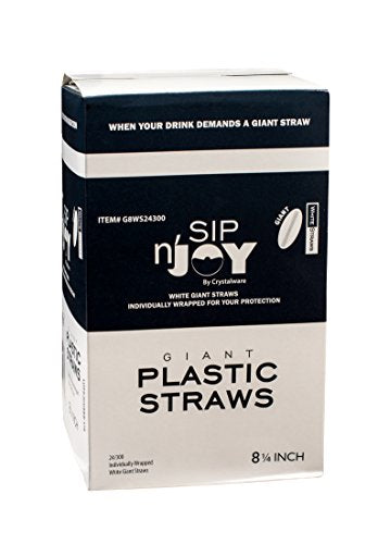  [300] Box Of Individually Paper Wrapped Milkshake Straws, Straight 8.25" Long, Sturdy And Disposable Plastic Straws.