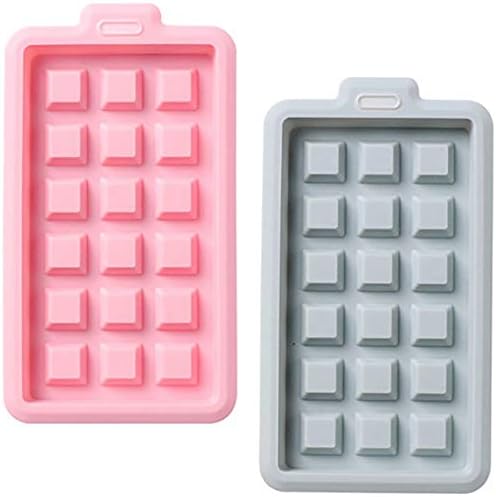  2-Pack Silicone Waffle Mold, Muffin Pans Molds, Waffle Maker Baking Tray Mold Bakeware For Waffle Cake Chocolate Craft Candy Soap Baking, Blue&Pink (Round: 3.8x3.8x0.4 Inch)