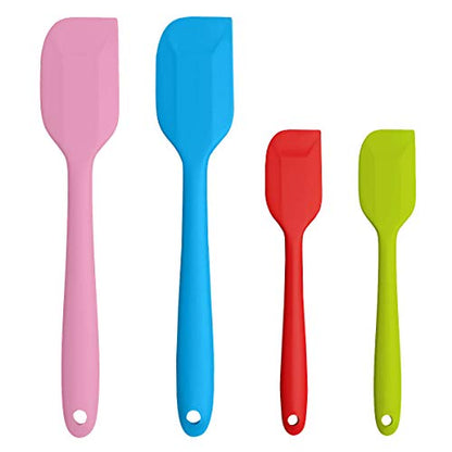  Silicone Spatulas Set Of 4 - Heat Resistant Non-Stick Flexible Rubber With Solid Stainless Steel Core Kitchen Essential Gadget Premium Scraper Spoon Set - Seamless, Dishwasher Safe, 2 Size