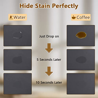  Coffee Mat Absorbent Coffee Bar Mat For Kitchen Hide Stain Rubber Backed,Super Absorbent Draining Mat,12" X 19" Coffee Bar Accessories Fit Under Coffee Pot