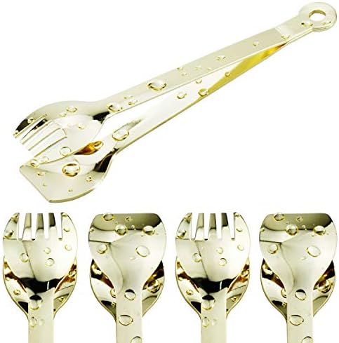  Small Serving Tongs 6-Inch Stainless Steel Mini Appetizer Tongs, Set Of 4 (Brushed)