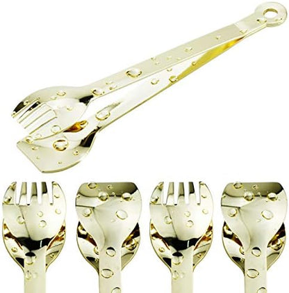  Small Serving Tongs 6-Inch Stainless Steel Mini Appetizer Tongs, Set Of 4 (Brushed)