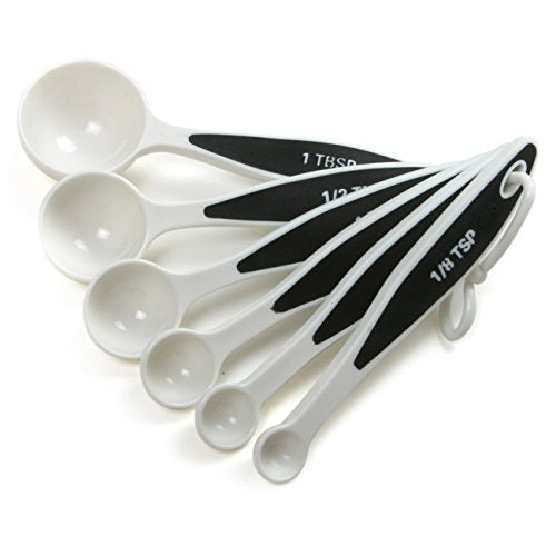  , White Grip-EZ 6-Piece Measuring Spoons Set, One Size
