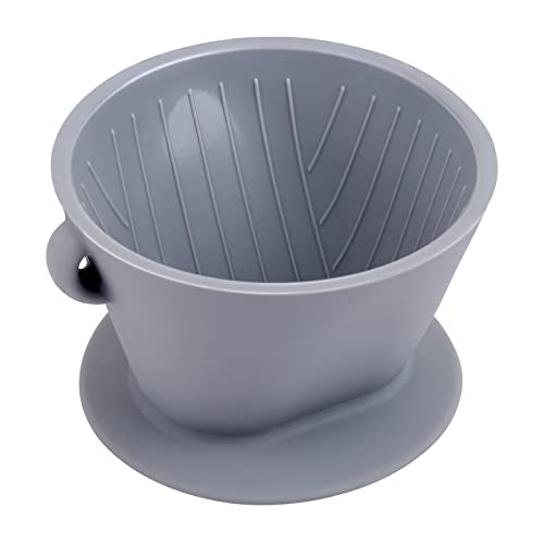  Silicone Collapsible Coffee Dripper, 1 Set Gray Pour Over Coffee Maker With Storage Pouch, Size NO.2 Reusable Coffee Filter Cone Drip Holder Slow Brewer With 3 Holes For Travel, Camping, Cafe